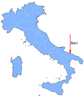 Die Lage der Stadt Bari