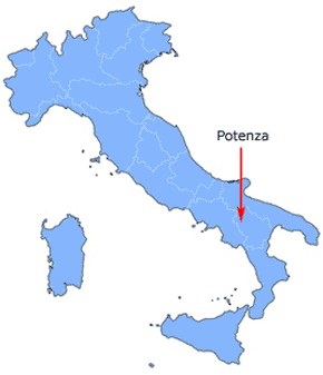 Die Lage der Region Potenza