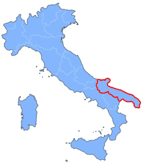 Die Lage der Region Apulien