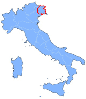 Die Lage der Region Friaul-Julisch Venetien