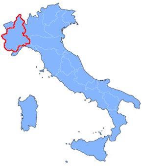 Die Lage der Region Piemont