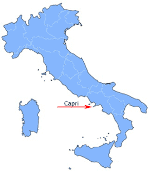 Die Lage der Insel Capri