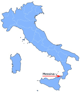 Die Lage von Messina