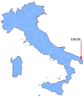 Die Lage der Stadt Lecce
