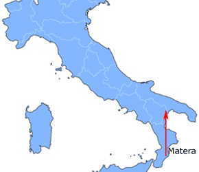 Die Stadt Matera in der italienischen Region Basilikata