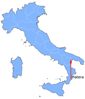 Die Stadt Matera in der italienischen Region Basilikata